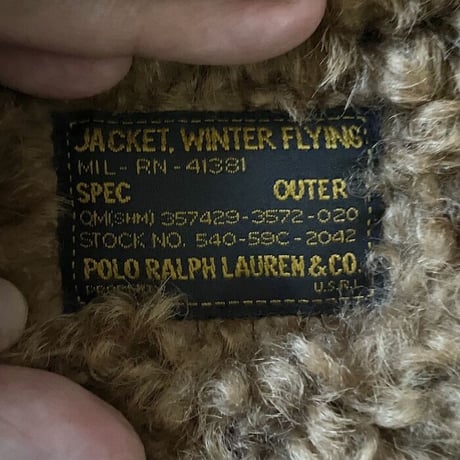 【USED】POLO RALPH LAUREN SHEARLING BOMBER JACKET