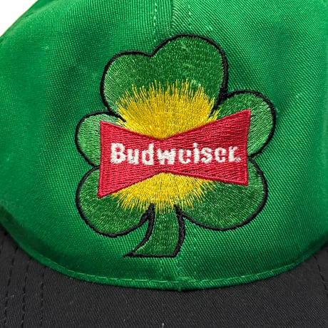 【USED】90's Budweiser CLOVER DESIGN 6-PANEL CAP