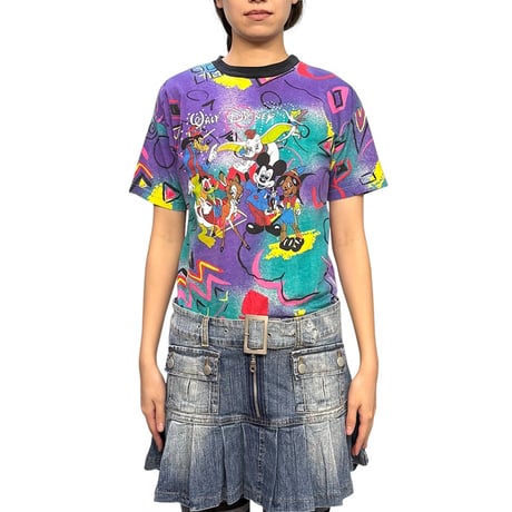 【USED】80's Unofficial Disney Pop-Punk Graffiti T -shirt Made in Germany
