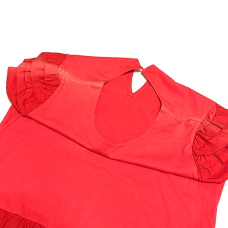 【USED】2010's miu miu Tiered Ruffle Puff Sleeve Top