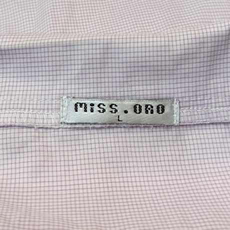 【USED】00's miss ORO GRID CHECK S/S BLOUSE