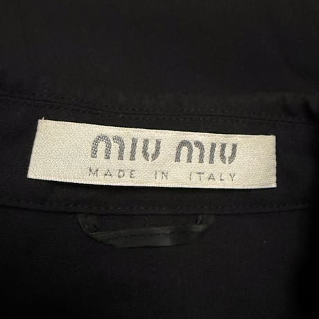 【USED】90's-00's miu miu Sculpted Waist Trucker Jacket Black