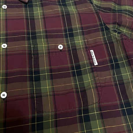 【USED】80's OLD STUSSY OVERSIZED CHECK SHIRT