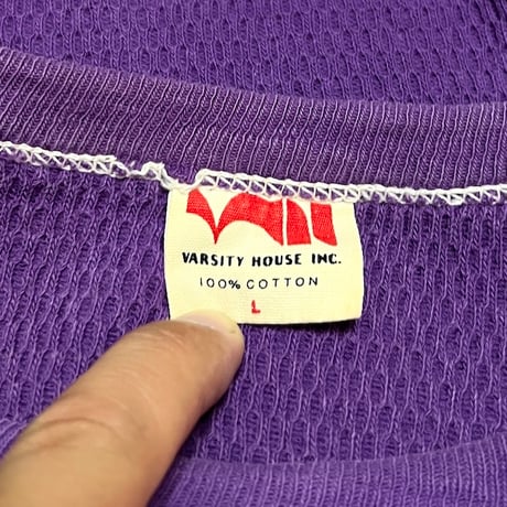【USED】60'S VARSITY HOUSE INC. BUTTERFLY EMBROIDERED L/S THERMAL TOP