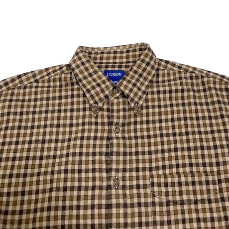 【USED】90'S-00'S J.CREW BROWN CHECK B.D.SHIRT