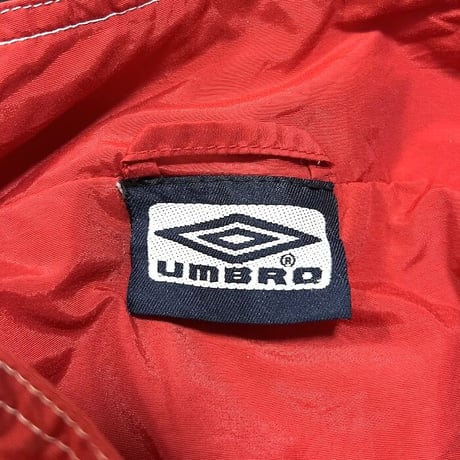 【USED】90'S-00'S UMBRO NYLON TRACK JACKET RED × BLACK