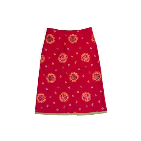 【USED】00'S SKUNKFUNK CHINESE STYLE DESIGN WRAP SKIRT
