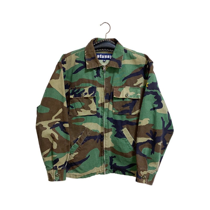 ステューシー 90s ウッドランドカモ リップストップ ジップアップ