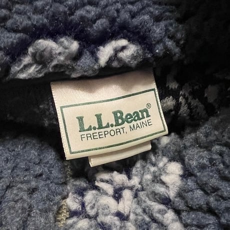 【USED】90's-00's L.L.Bean FLOWER PATTERN PULLOVER FLEECE JACKET