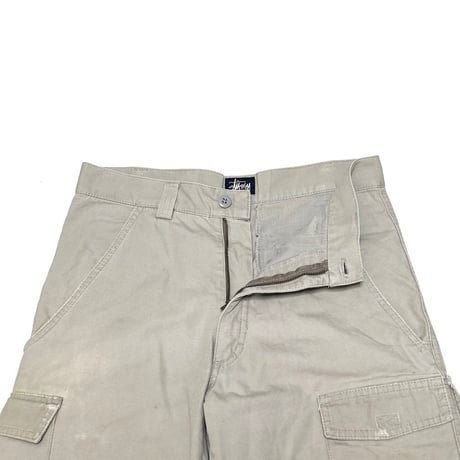 【USED】90's-00's STUSSY DUCK CARGO PANTS LIGHT GRAY