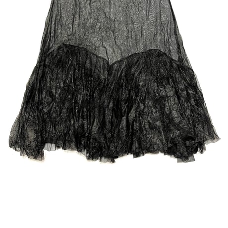 【USED】00's LAUREN VIDAL TULLE DRESS BLACK