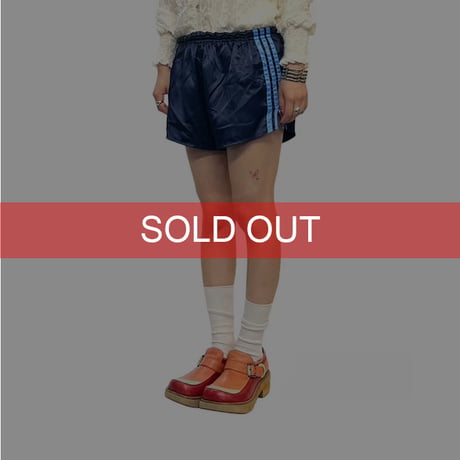 【USED】80's adidas RUNNING POLY SHORTS NAVY MADE IN WEST-GERMANY