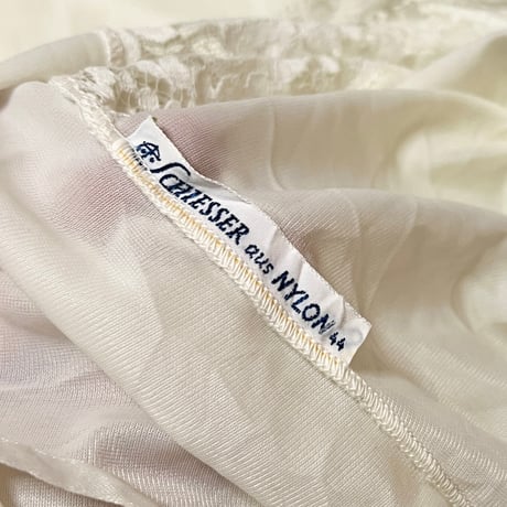 【USED】70's Schiesser LINGERIE SLIP DRESS WHITE