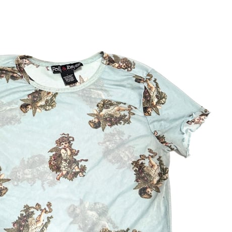 【USED】00's Polly & Esther PUTTI POWER NET T-SHIRT
