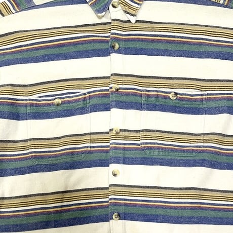 【USED】90'S MIGHTY RIVERS MULTI BORDER SHIRT