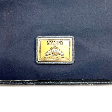 【USED】90'S MOSCHINO × REDWALL NYLON LEATHER MULTIPOCKET SATCHEL BAG