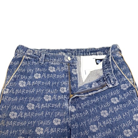 【USED】00's ALBA ROSA MY TANE All-Over Print Denim Shorts
