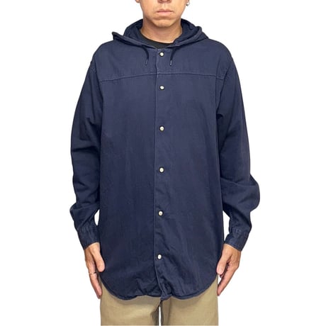 【USED】90's ARMANI JEANS Hooded Shirt Jacket