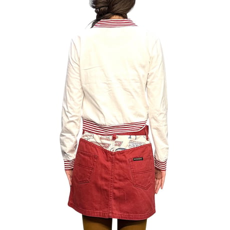 【USED】90's agnès b.Stripe Trim Cotton Cardigan Made in France
