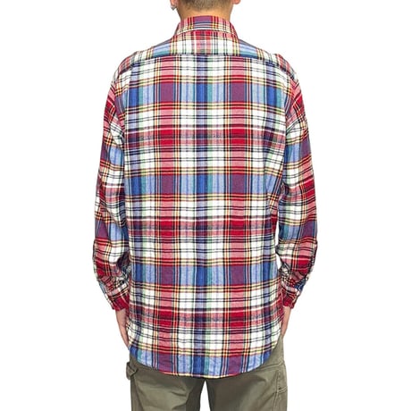 【USED】90's Polo by Ralph Lauren DOUBLE POCKET FLANNEL CHECK SHIRT