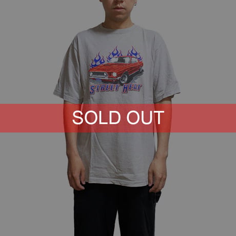 【USED】00'S FIRE & AMERICAN CAR T-SHIRT
