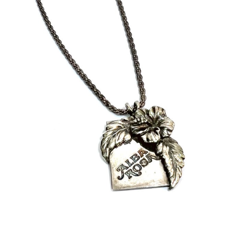 USED】00'S ALBA ROSA HIBISCUS NECKLACE SILVER92 USED】00'S ALBA ROSA HIBISCUS NECKLACE SILVER92