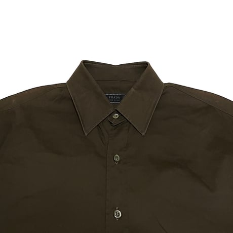 【USED】00's PRADA SHIRT BROWN KHAKI