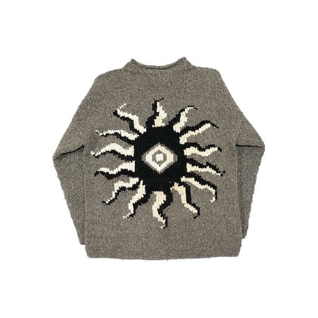 【USED】00'S ECUADOR MADE HAND KNIT WOOL SWEATER