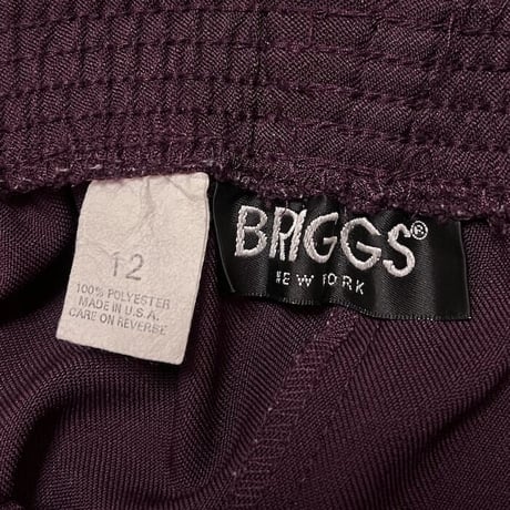 【USED】80'S-90'S BRIGGS NEW YORK SLACKS EASY PANTS BURGUNDY