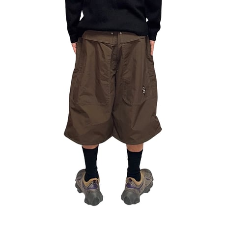 【DEAD STOCK】90's SIMS Snowboards Wide Tech Shorts Brown