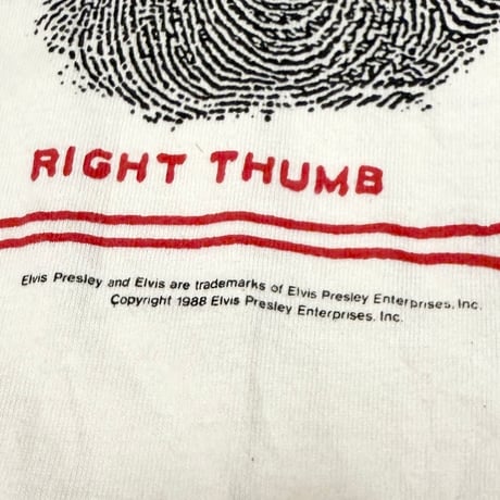 【USED】80's Elvis Presley ID CARD BEADED FRINGE T-SHIRT