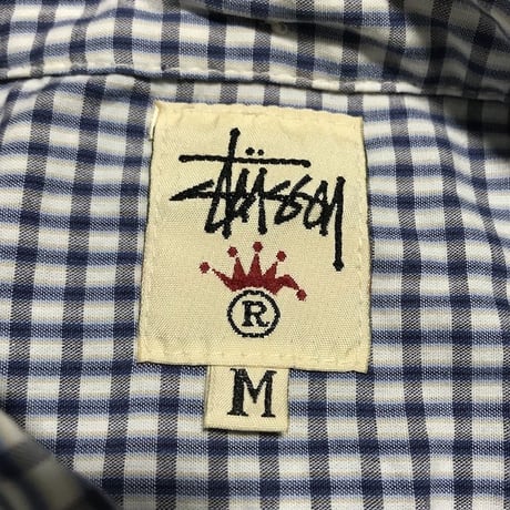 【USED】90'S  STUSSY CHECK B.D SHIRT