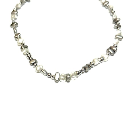 【LIBeRté】Necklace "Pearl & Silver"