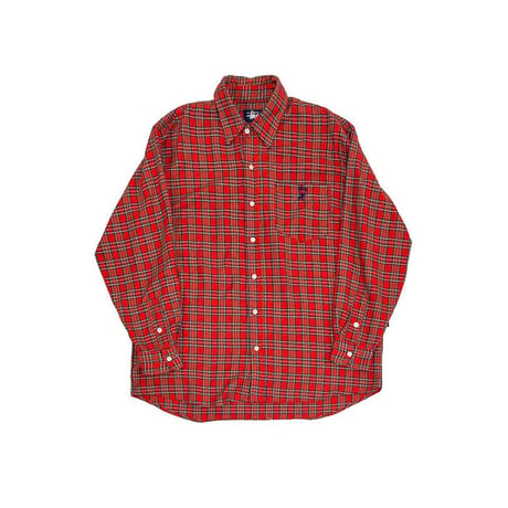 【USED】90'S STUSSY TARTAN CHECK SHIRT