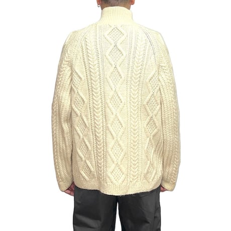 【USED】70'S HI-NECK FISHERMAN WOOL KNIT SWEATER
