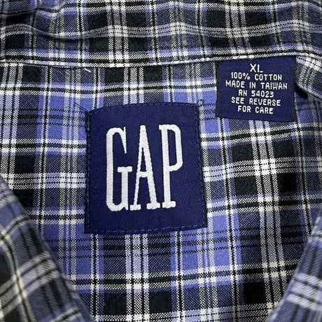 【USED】90'S OLD GAP CHECK B.D. SHIRT PURPLE