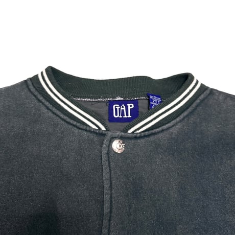 【USED】90's OLD GAP USA Made Sweat Varsity Jacket Faded Gray