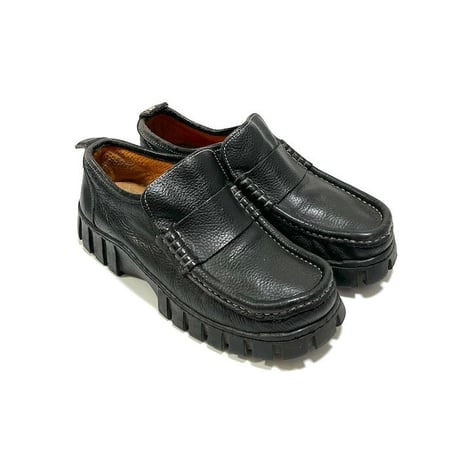 【USED】90'S EURO MINOR LABEL PLATFORM LEATHER LOAFERS