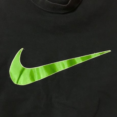 【USED】90'S NIKE LINE GREEN SWOOSH SWEAT SHIRT