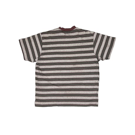 【USED】80's-90's OLD STUSSY JACQUARD BORDER POCKET S/S T-SHIRT