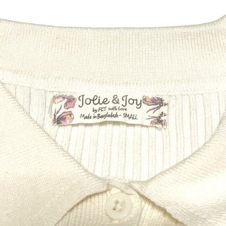【USED】00'S Jolie & Joy RIB KNIT CARDIGAN WHT
