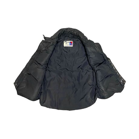 【USED】80'S Schott LEATHER ×NYLON DOWN VEST BLACK