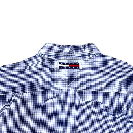 【USED】90'S-00'S TOMMY JEANS CHECK & STRIPE SWITCHING SHIRT