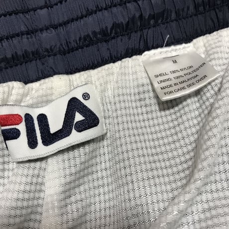 【USED】90'S  FILA SIDE LOGO LINE NYLON PANTS