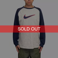 【USED】00's NIKE Raglan Light Sweatshirt with Tech Logo Back Patch