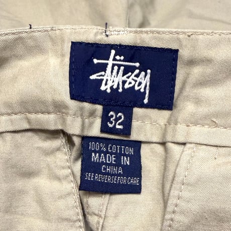 【USED】90's-00's STUSSY Cargo Shorts Beige