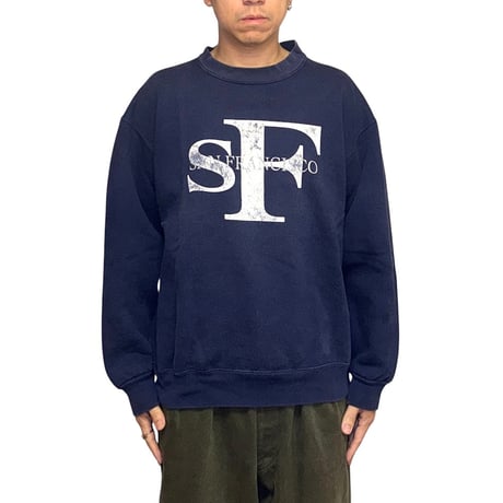 【USED】90's "SF" San Francisco CK-Style Logo Sweatshirt