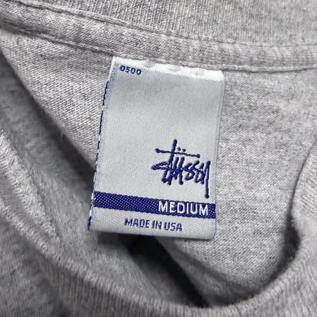 【USED】90's STUSSY “Formation Logo” L/S T-shirt Gray