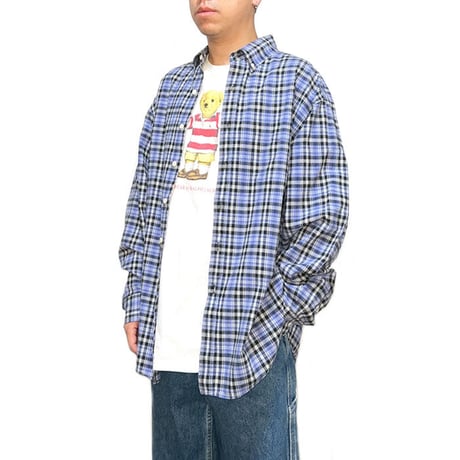 【USED】90'S OLD GAP CHECK B.D. SHIRT PURPLE