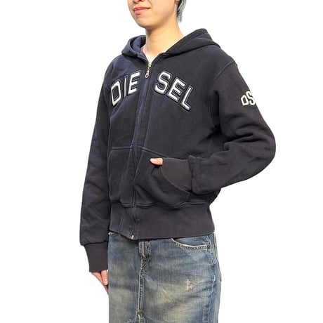 【USED】00's BOOTLEG DIESEL? ZIP SWEAT PARKA